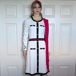 Merokeety knit dress in black and white